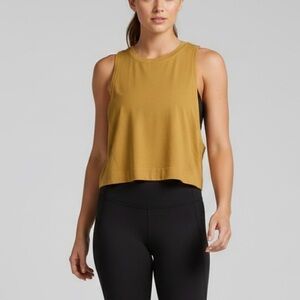 Avocado Mustard Yellow Go-To Tank Top Athletic Workout Size Small